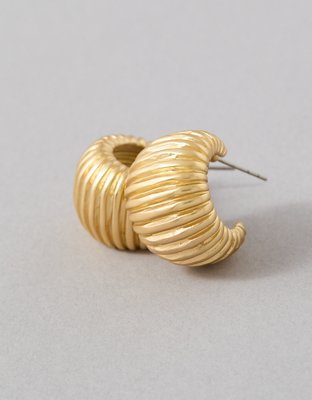 AEO Ribbed Wide Hoop Earrings