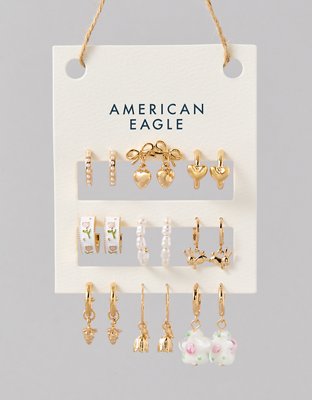 AEO Floral & Bow Earrings 9-Pack