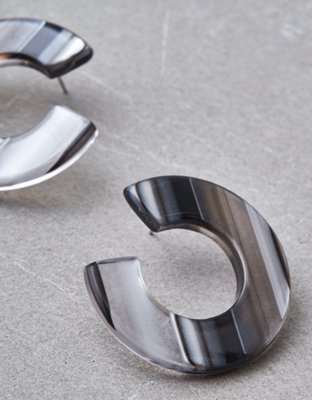 American Eagle AEO Flat Resin Cut Hoop Earrings — фото 3