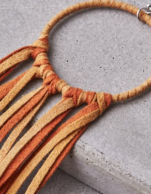 American Eagle Micro Suede Duster Hoop Earrings — фото 3