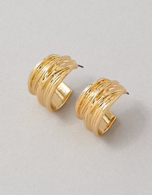 Boucles d’oreilles en demi-cercle texturées AEO