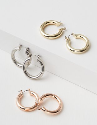 American Eagle AEO Metal Hoop Earring 3-Pack — фото 2