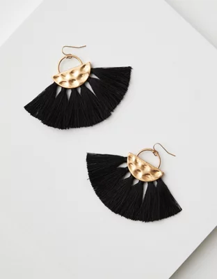 AEO Semi Circle Fabric Tassel Earring