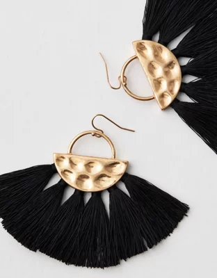 AEO Semi Circle Fabric Tassel Earring