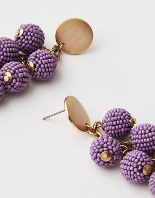 American Eagle AEO Purple Seed Bead Cluster Earring — фото 2
