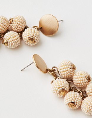 AEO Cream Seed Bead Cluster Earring