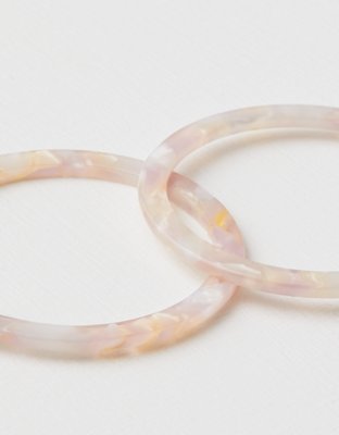 American Eagle AEO Pink Tort & Metal Hoop Earring 2-Pack — фото 3