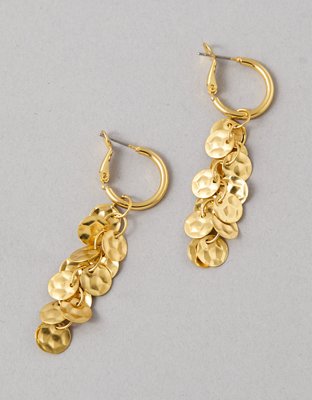 AEO Gold Disc Charm Earrings