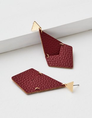 American Eagle AEO Burgundy Geo Earring — фото 2