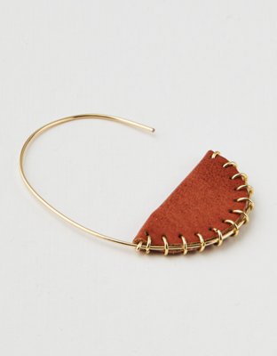 American Eagle AEO Brown Faux Leather Earring — фото 3