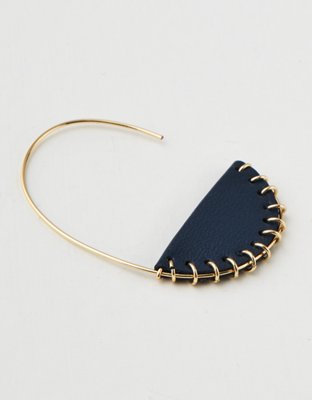 American Eagle AEO Navy Faux Leather Earring — фото 3