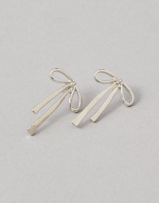 AEO Silver Bow Earrings