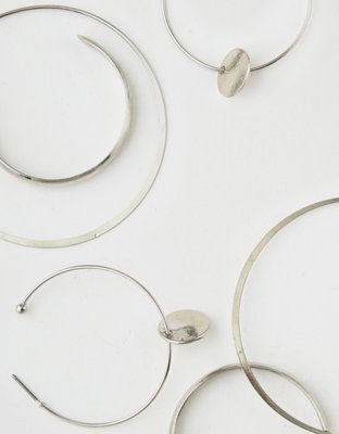American Eagle AE Silver Multi Hoop 3-Pack — фото 2