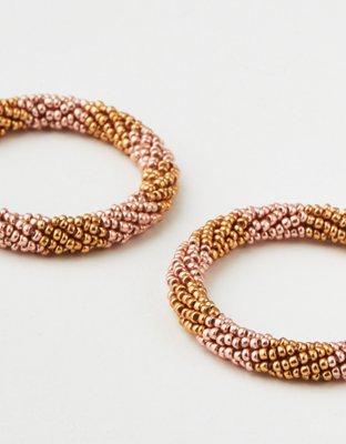 American Eagle AE Multi Gold Seed Bead Hoop Earring — фото 3