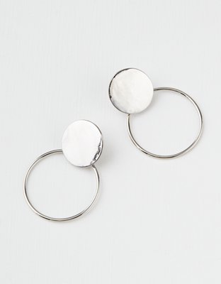 AE Double Frontal Metal Disk Hoop Earring - 