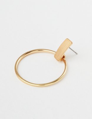 American Eagle AE Double Frontal Metal Bar Hoop Earring — фото 2