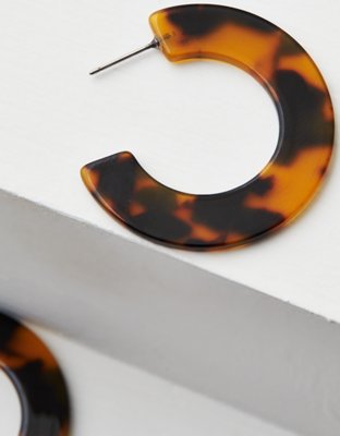 American Eagle AE Tortoise Flat Hoop Earring — фото 2