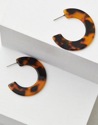 AE Tortoise Flat Hoop Earring