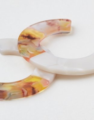 AE Color Block Blush Resin Flat Hoop Earring