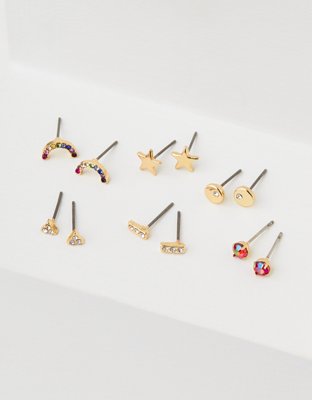 AEO Rainbow Stud Earrings 6-Pack