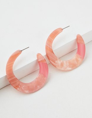 American Eagle AEO Pink Resin Hoop Earring — фото 2