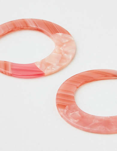 AEO Pink Resin Hoop Earring