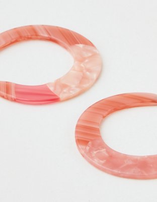 AEO Pink Resin Hoop Earring