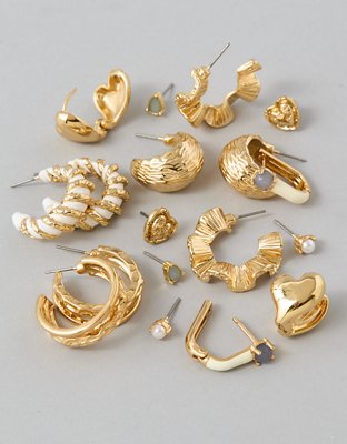 AEO Paquete de 9 Aretes Abridores y Tipo Aros