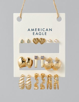 AEO Paquete de 9 Aretes Abridores y Tipo Aros