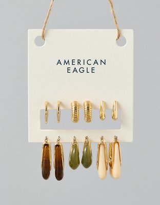 AEO Enamel Hoop Earrings 6-Pack