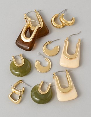 AEO Enamel Hoop Earrings 6-Pack
