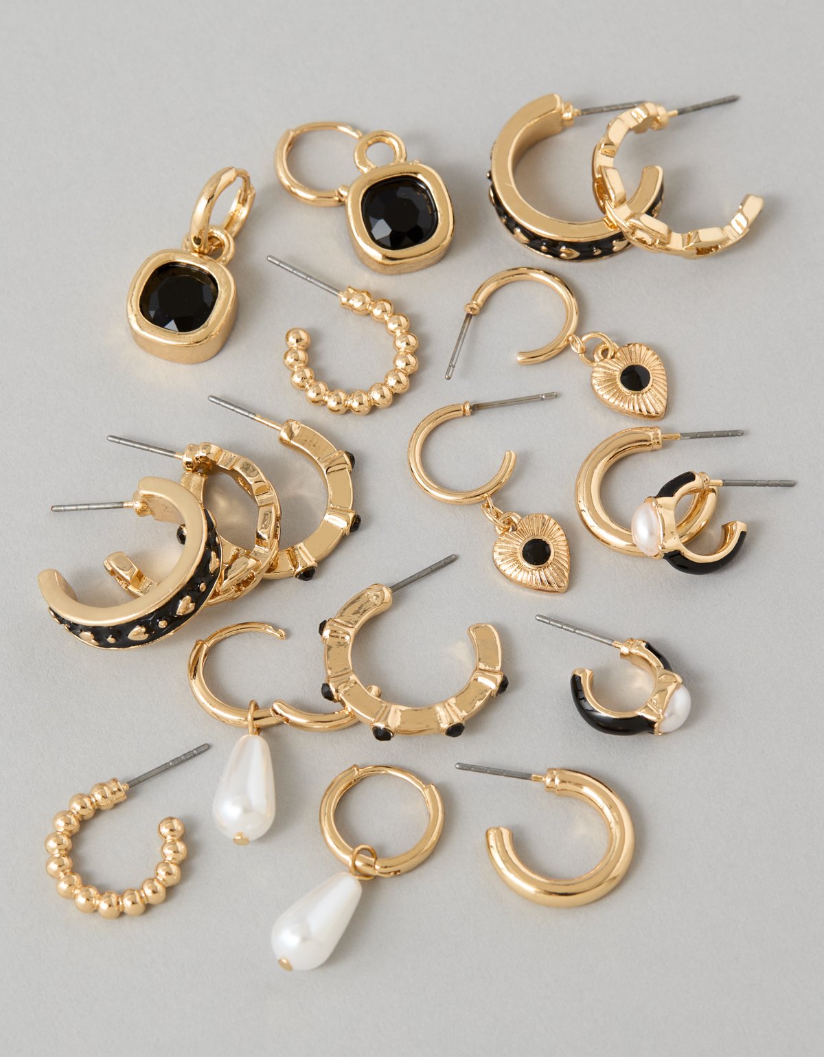 AEO Black & Gold Earrings 9-Pack - image 2