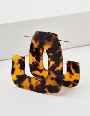 American Eagle AEO Retro Tortoise Hoop Earring — фото 2