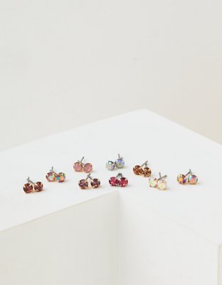 AEO Pink Iridescent Stud Earrings 18-Pack