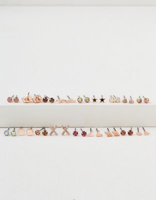 AEO Pink Iridescent Stud Earrings 18-Pack