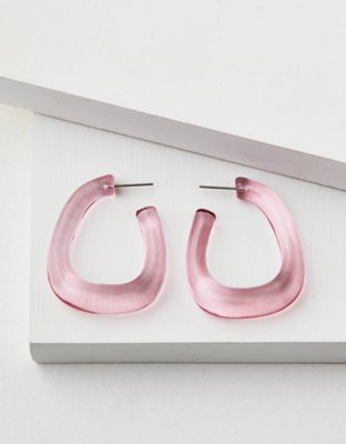 American Eagle AEO Clear Pink Hoop Earring — фото 2