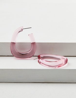 American Eagle AEO Clear Pink Hoop Earring — фото 3