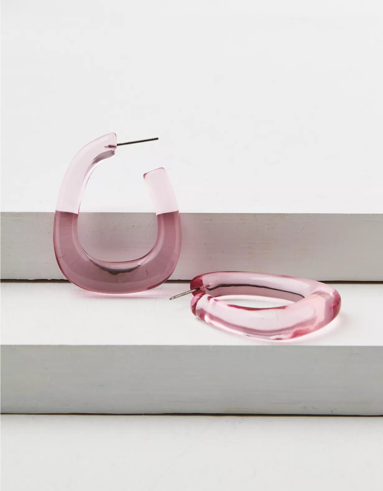 AEO Clear Pink Hoop Earring