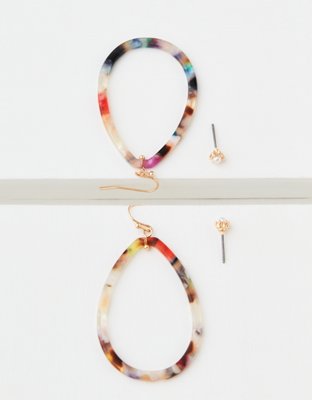 American Eagle AEO Multi Resin Hoop Earrings 2-Pack — фото 2