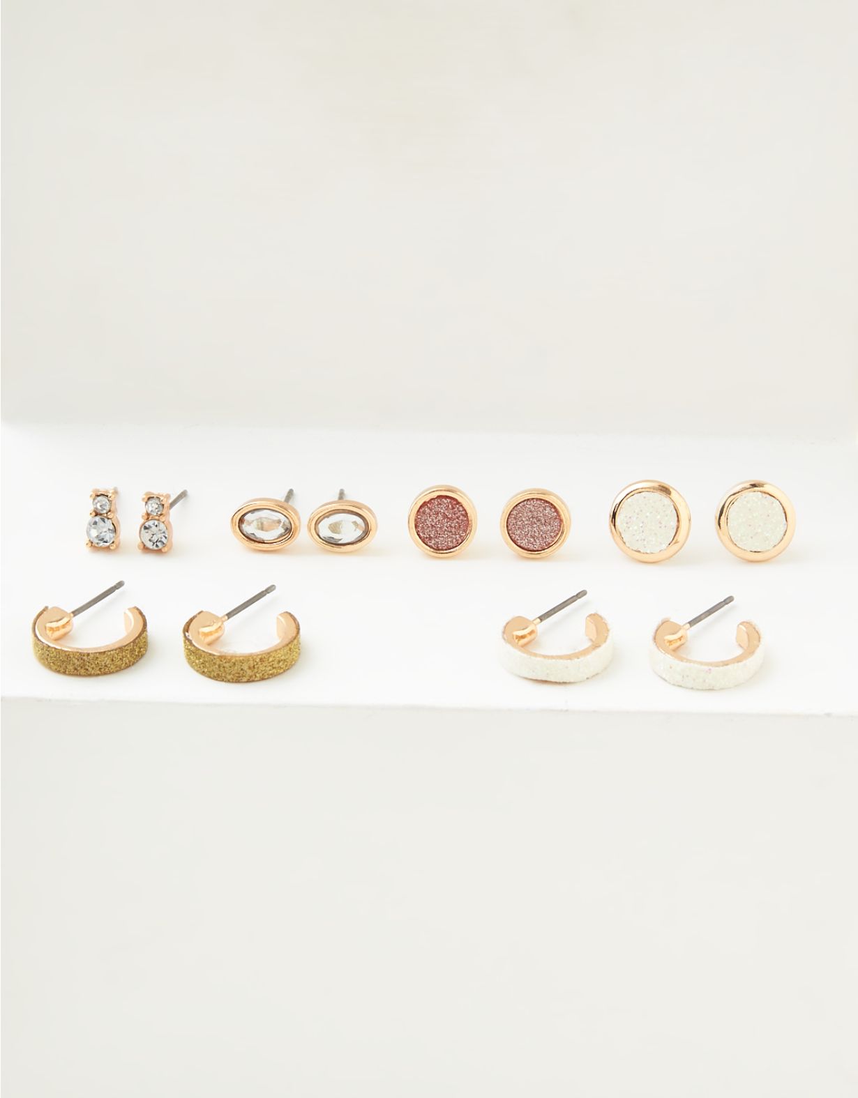 AEO Glitter Stud Earrings 6-Pack