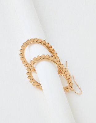 American Eagle AEO Gold Scallop Teardrop Hoop Earring — фото 2
