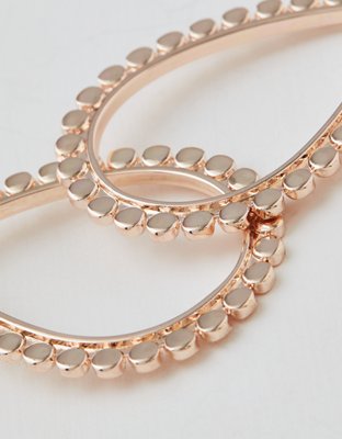 American Eagle AEO Rose Gold Scallop Teardrop Hoop Earring — фото 2