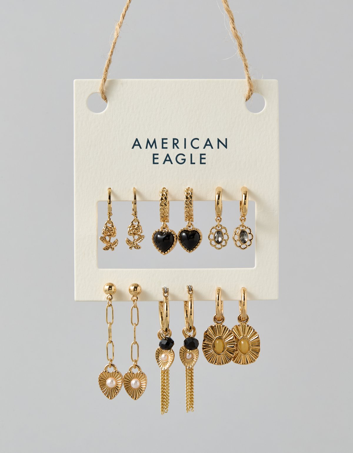 AE Black & Gold Earrings 6-Pack - image 2