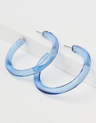 American Eagle AEO Clear Blue Hoop Earring — фото 2