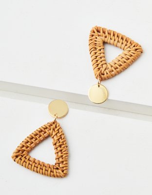 AEO Raffia Triangle Earring
