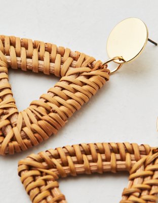AEO Raffia Triangle Earring