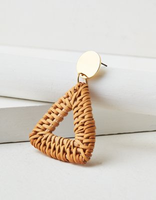 AEO Raffia Triangle Earring