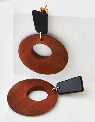 American Eagle AEO Wooden Hoop Earring — фото 2