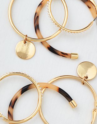 American Eagle AEO Tortoise + Gold Earrings 3-Pack — фото 2