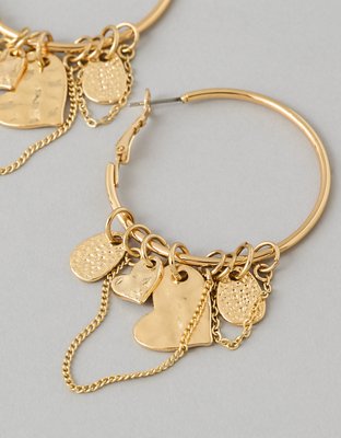AE Dangly Hoop Charm Earrings